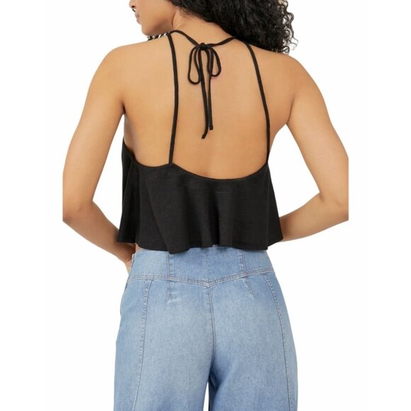 Free People Black Long Weekend Knit Halter Tank - Picture 4 of 11